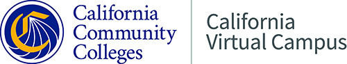 California Community College | California Virtual Campus written with yellow and blue logo to the left
