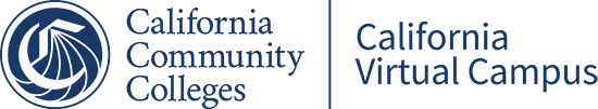 California Community Colleges California Virtual Campus written in blue font